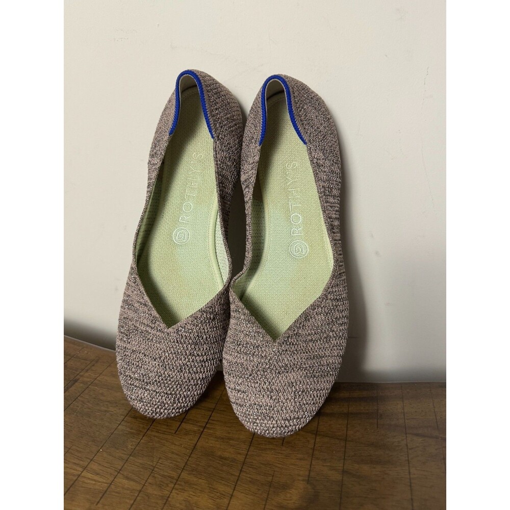 Rothy's Metallic Rose Gold Knit Ballet Flats Washable Women's Size 10